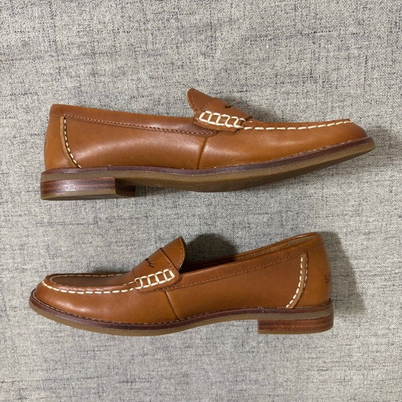 Sperry Top Sider Shoe Women 6.5 Brown Leather Penny Loafer Flats - Picture 8 of 9